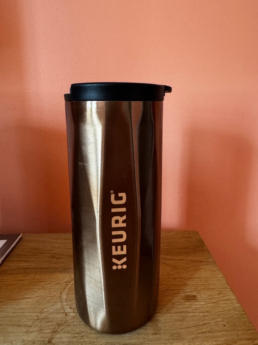 Keurig Metallic Bronze Travel Mug with Black Lid